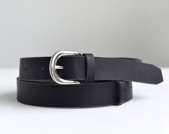 Leather belt, Black leather belt, Genuine leather belt, Womens belt, Leather belt women, Belt, Black belt, Gift for her, Gift for women