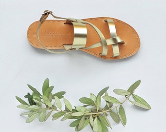 Sandalias griegas, Sandalias, Sandalias de cuero, Sandalias de oro, Sandalias de cuero de cuero, Sandalias de boda, HELLENIC CLASSIC