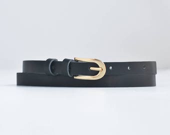 Skinny leather belt, Black belt, Leather belt women, Women belt, Women belt for dress, Belt women, Gift for her, Christmas gift, Gift idea