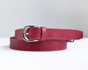 Leather belt, Womens leather belt, Belt, Leather belt women, Cherry red belt, Greek leather belt, Gift for her, Gift for women