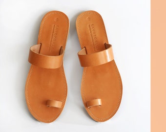 Sandals, Toe ring sandals, Greek sandals, Leather sandals, Sandales grecques, Leather sandals women, Leather toe ring sandals