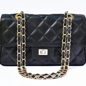 Leather shoulder bag, Leather bag women, Crossbody leather bag, Black shoulder bag, Crossbody black bag women, Quilted leather handbag