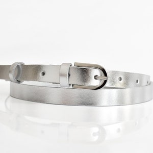 Leather Belt Women Leather Belt Silver Leather Belt Skinny