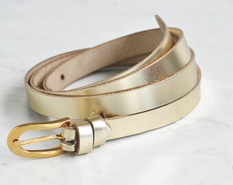 Leather Belt, Skinny Belt Women, Waist Belt, Narrow Belt  display picture 1