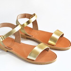 Sandals, Women leather sandals, Greek sandals, Leather sandals, Rose gold sandals, Sandales grecques, YASEMI Gold