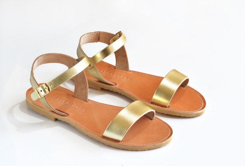 Sandals, Women leather sandals, Greek sandals, Leather sandals, Rose gold sandals, Sandales grecques, YASEMI Gold