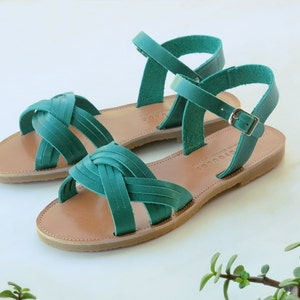 Greek Sandals, Strappy Sandals, Leather Sandals, Sandals, Green Sandals ...