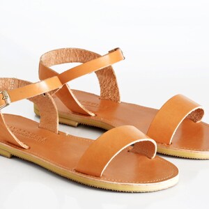 Sandals, Women leather sandals, Greek sandals, Leather sandals, Rose gold sandals, Sandales grecques, YASEMI Natural Brown