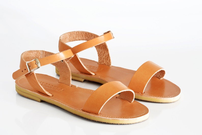 Sandals, Women leather sandals, Greek sandals, Leather sandals, Rose gold sandals, Sandales grecques, YASEMI Natural Brown