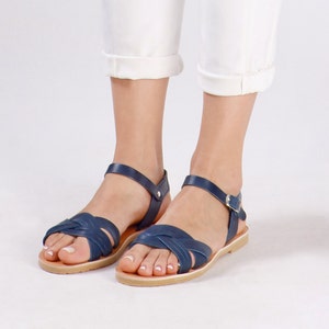 Greek sandals, Blue sandals, Greek sandals, Leather sandals, Sandals, Blue shoes, Sandales cuir, Women sandals, MEDUSA image 2