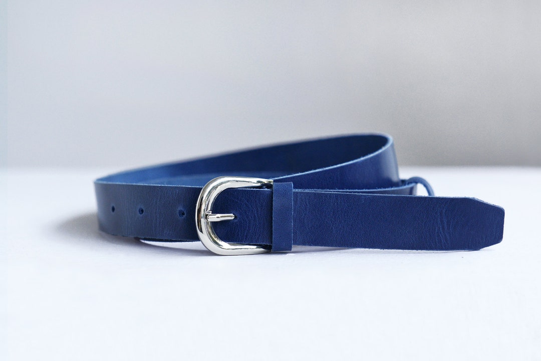 Leather Belt, Blue Leather Belt, Womens Leather Belt, Belt, Blue Belt