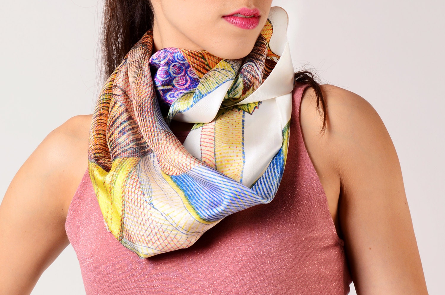 I Miei Ordini In Consegna Sciarpa Di Seta Pura Dipinta A Mano