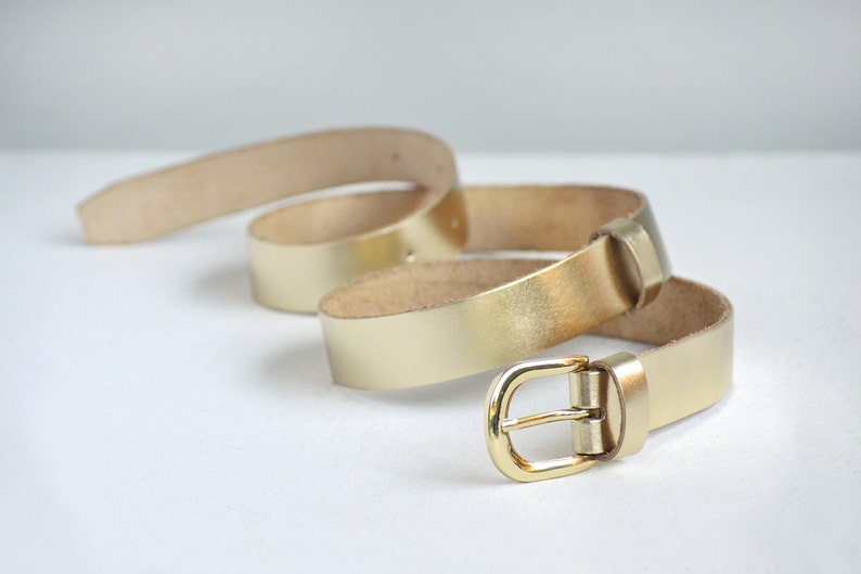Gold Leather Belt Gold Belt Leather Belt Womens Leather Etsy