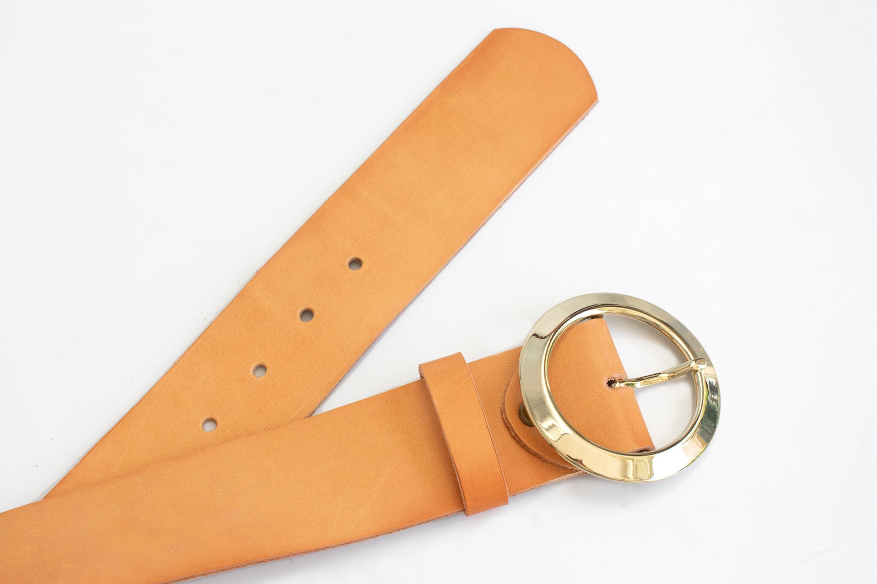 Handmade Brown Leather Belt: Women