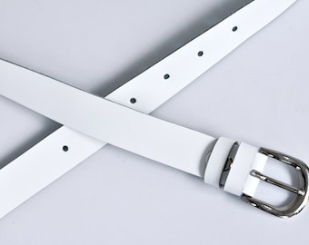 レザーベルト、レディースレザーベルト、ホワイトレザーベルト