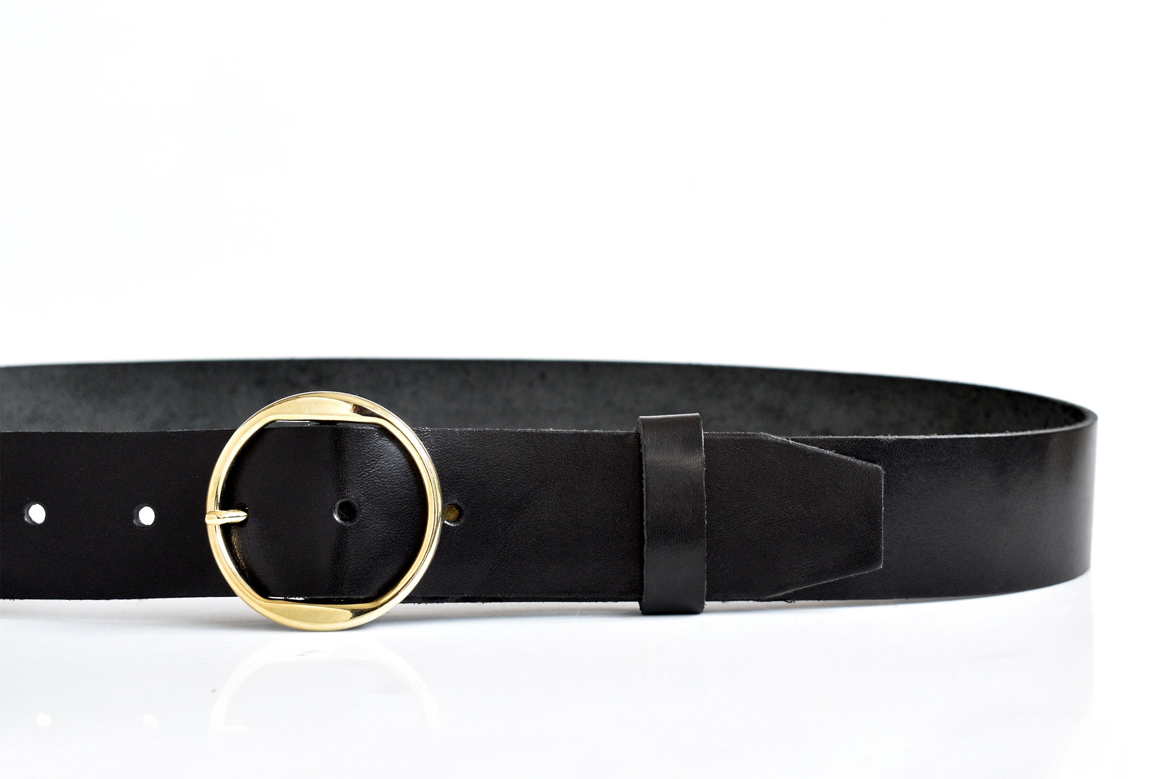Leather Belt Women, Black Belt Women, Circle Leather Belt