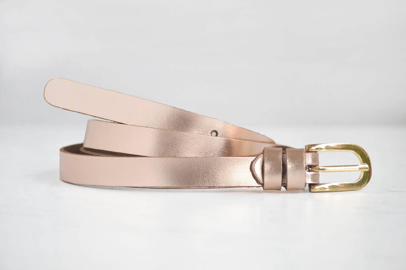Thin Leather Belt Rose Gold Belt Leather Belt Women Women Etsy