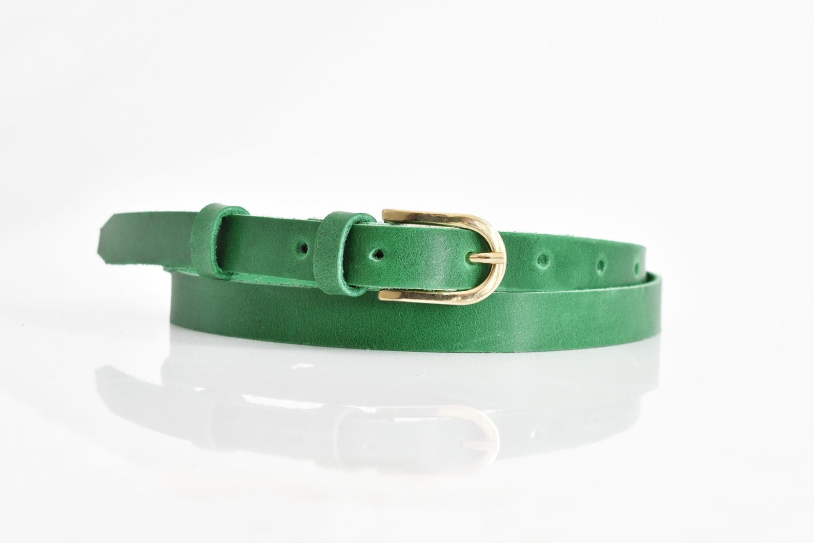 Leather Belt Leather Belt Women Green Leather Belt Skinny Etsy