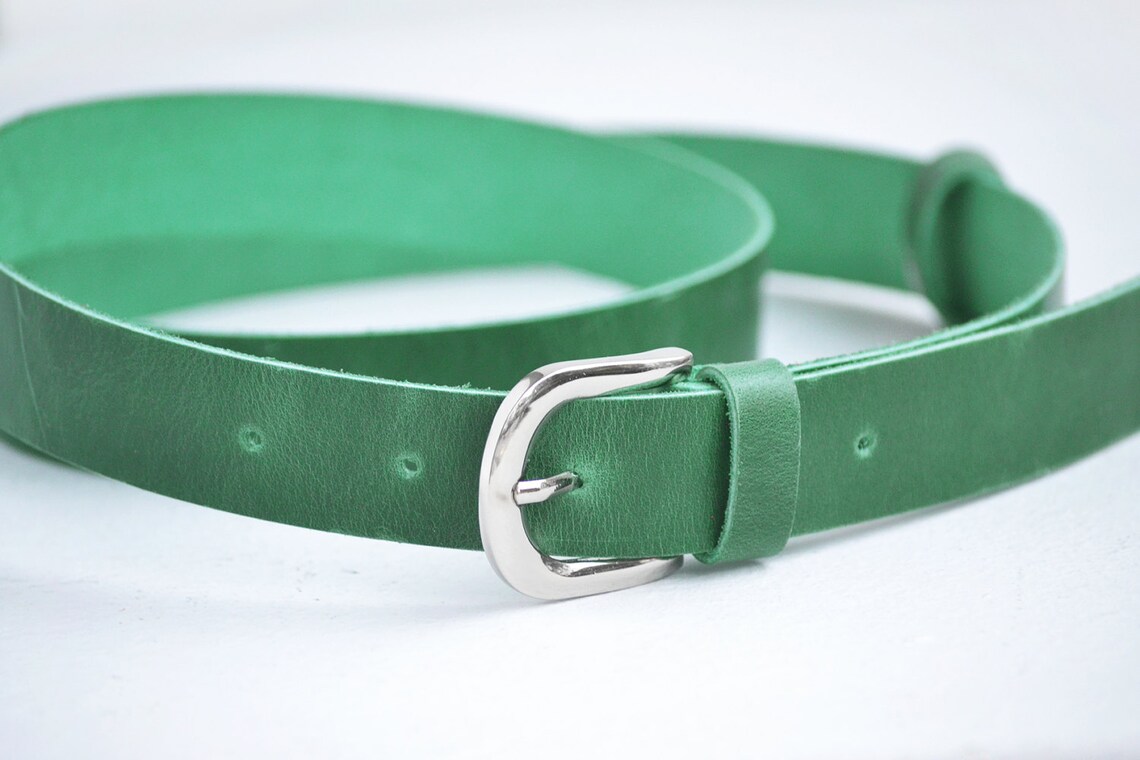 Leather Belt Womens Leather Belt Green Belt Green Leather Etsy
