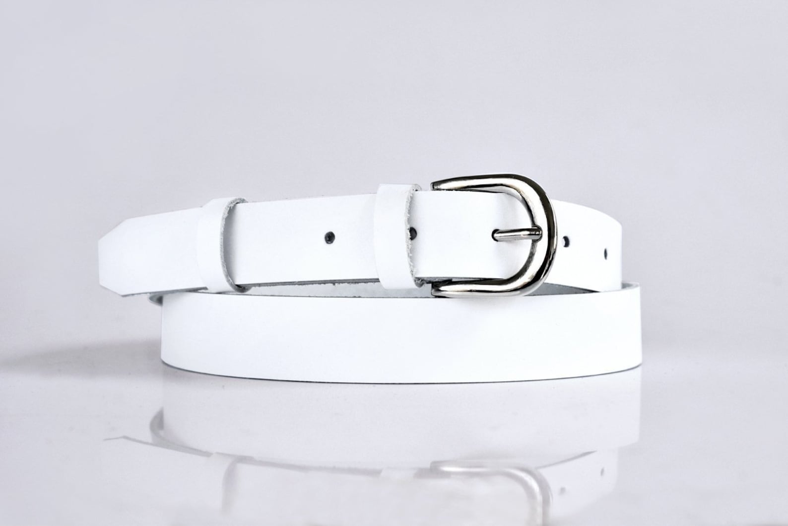 ladies white belt