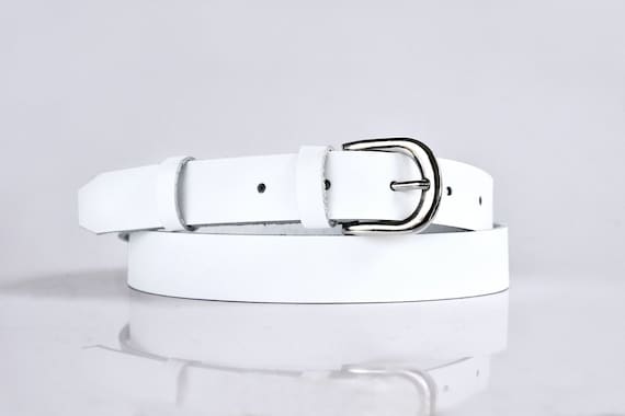 Imbianca Women's White Leather Belt