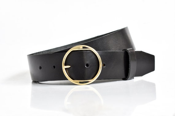 Leather Belt Women, Black Belt Women, Circle Leather Belt, Belts for Women,  Womens Belt , Leather Belt 