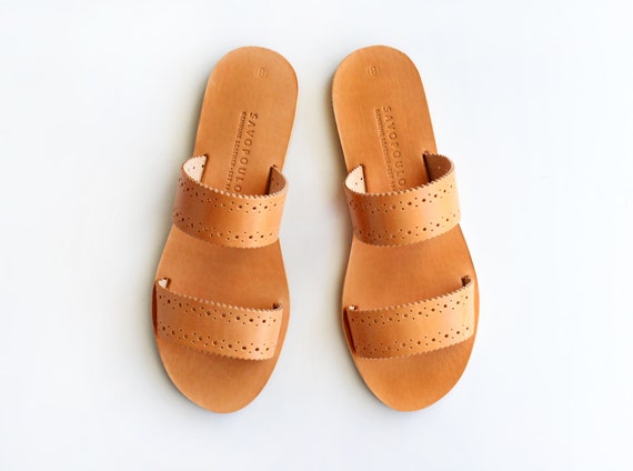two strap leather sandals