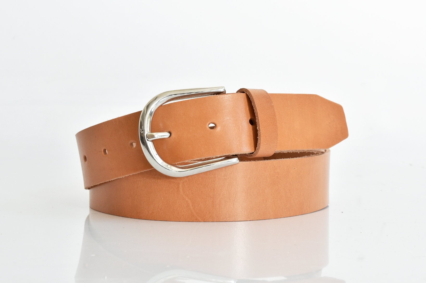 Handmade Brown Leather Belt Women: Genuine Cowhide  display picture 2