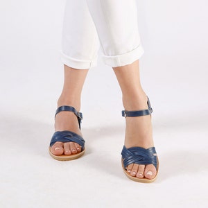 Greek sandals, Blue sandals, Greek sandals, Leather sandals, Sandals, Blue shoes, Sandales cuir, Women sandals, MEDUSA image 5