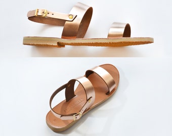 Sandals, Leather sandals, Greek sandals, Handmade sandals women, Two strap leather sandals with ankle strap, KYTHIRA