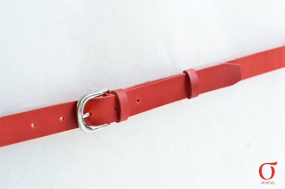 Leather Belt Womens Leather Belt Red 
