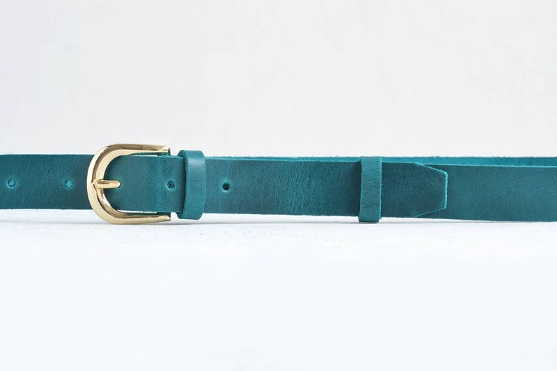 Leather belt, Leather belt women, Womens belt, Womens leather belt, Petrol blue belt, Blue leather belt image 2