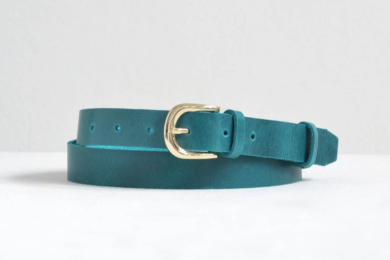 Leather belt, Leather belt women, Womens belt, Womens leather belt, Petrol blue belt, Blue leather belt image 1