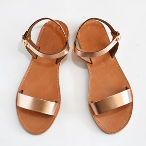 Sandals, Women leather sandals, Greek sandals, Leather sandals, Rose gold sandals, Sandales grecques, YASEMI image 2