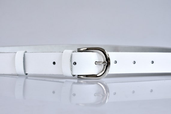 white leather belt