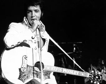 Elvis Presley Style Guitar Strap, Personalized Leather Guitar Strap, White Guitar Strap like Elvis Presley, Electric Guitar Strap, Gift