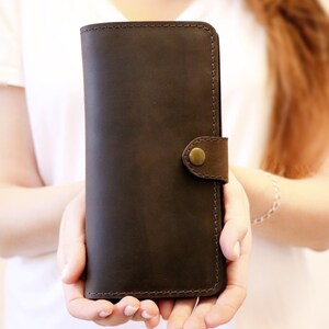 Porte-monnaie personnalisé long portefeuille pour femme grand portefeuille, cadeau à deux volets pour femme
