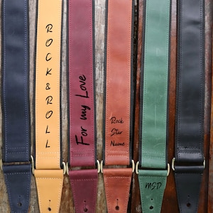 Sangle de guitare en cuir personnalisée Sangles de guitare vintage faites main multicolores pour guitare basse électrique acoustique classique Cadeaux guitare personnalisés