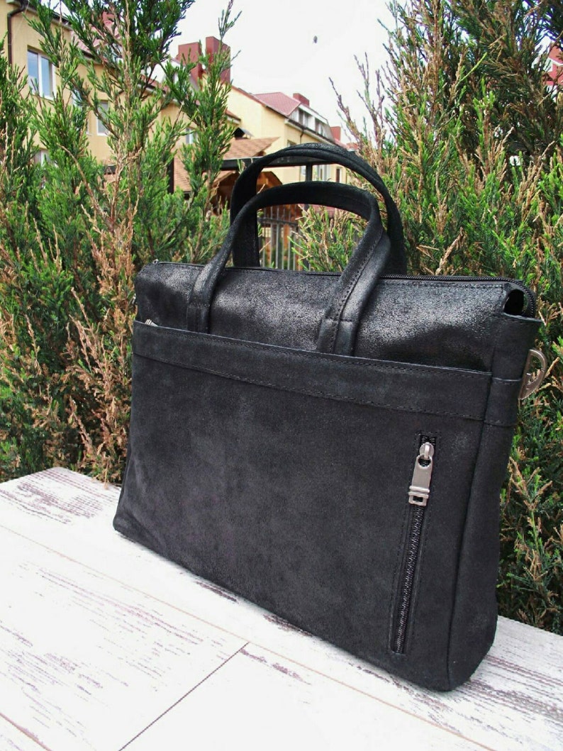 Leather briefcase men 13 inch laptop bag big leather bag gift for traveler FREE SHIPPING
