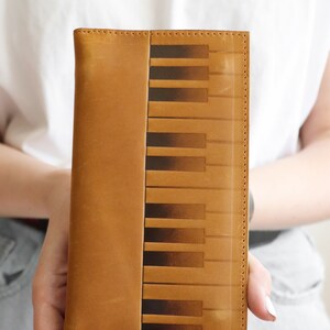 Piano Wallets, Personalized Leather Wallet, Cute Wallet, Monogram Wallet, Minimalist Wallet, Cash Envelope Wallet, My Sweet Piano, Boho Gift image 5