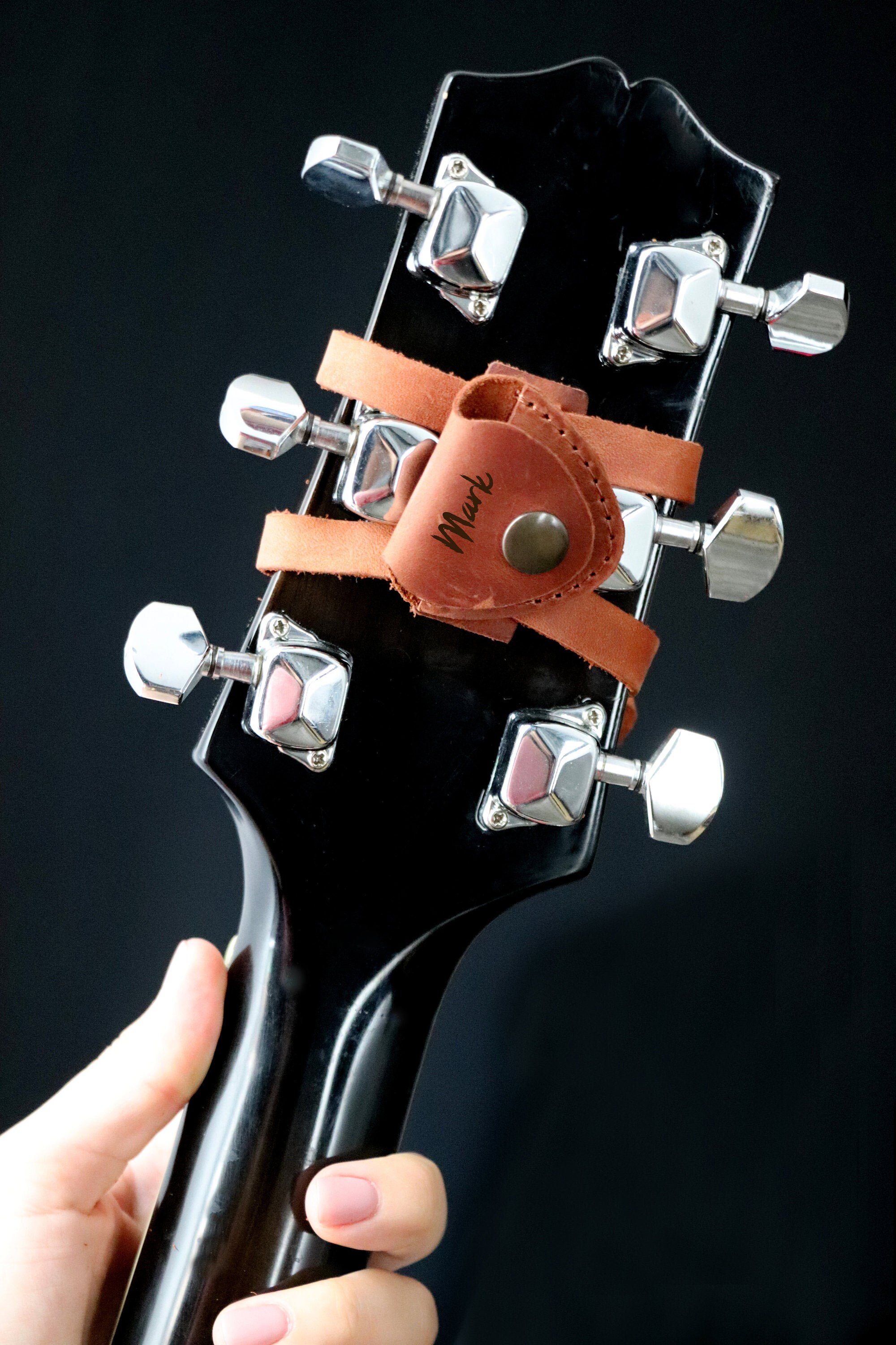 Personalized Leather Guitar Pick Case with Strap Guitar Pick Etsy