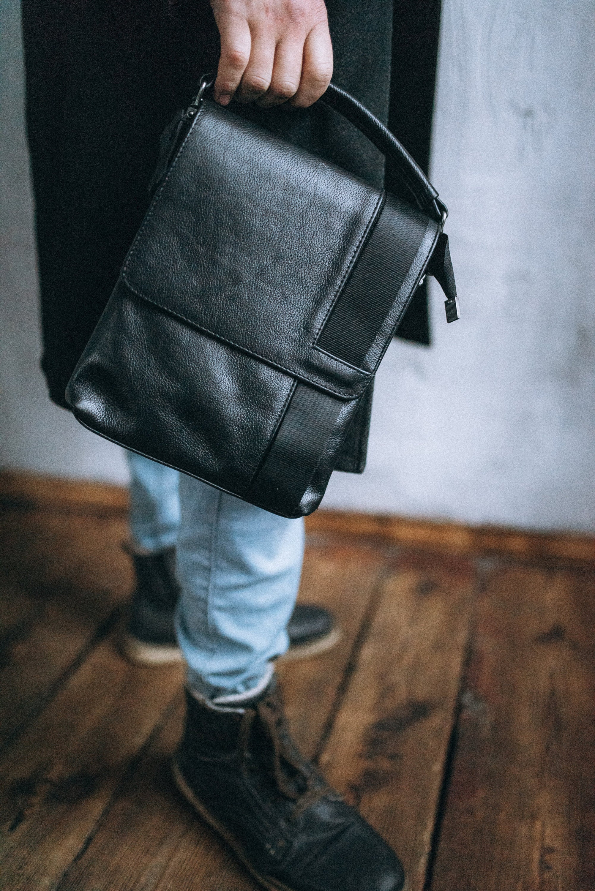 Leather Crossbody Bag, Black Bag, Leather Handbag, Leather Accessories for Men, Shoulder Bag, 1 Year Anniversary Gift for Boyfriend, Tote
