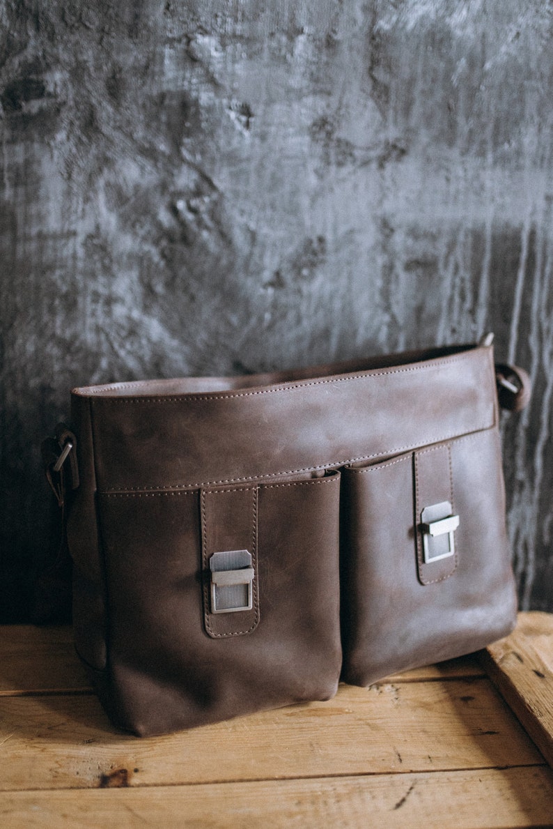 Personalized Antique Grain Leather Bag Messenger Bag for Men Etsy