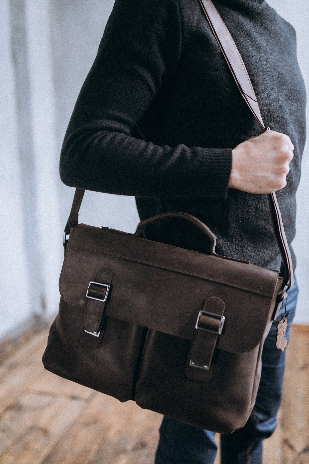 Personalized Leather Messenger Bag Weekender Bag Crossbody - Etsy