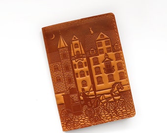 Personalized Leather Minimalist Vintage Boho Passport Cover Wallet Women