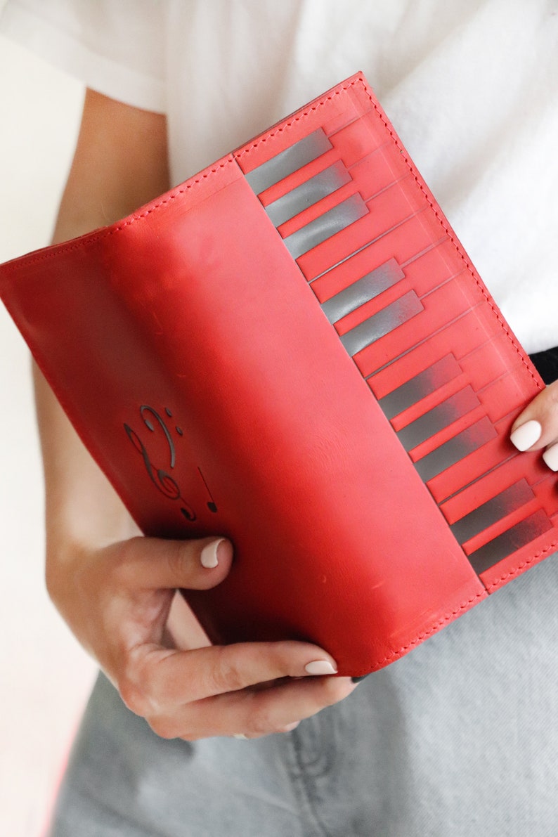 Piano Wallets, Personalized Leather Wallet, Cute Wallet, Monogram Wallet, Minimalist Wallet, Cash Envelope Wallet, My Sweet Piano, Boho Gift image 4