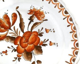 Ancienne assiette d'Angoulême (France - Vintage) - Motif bouquet de fleurs - Peint à la main