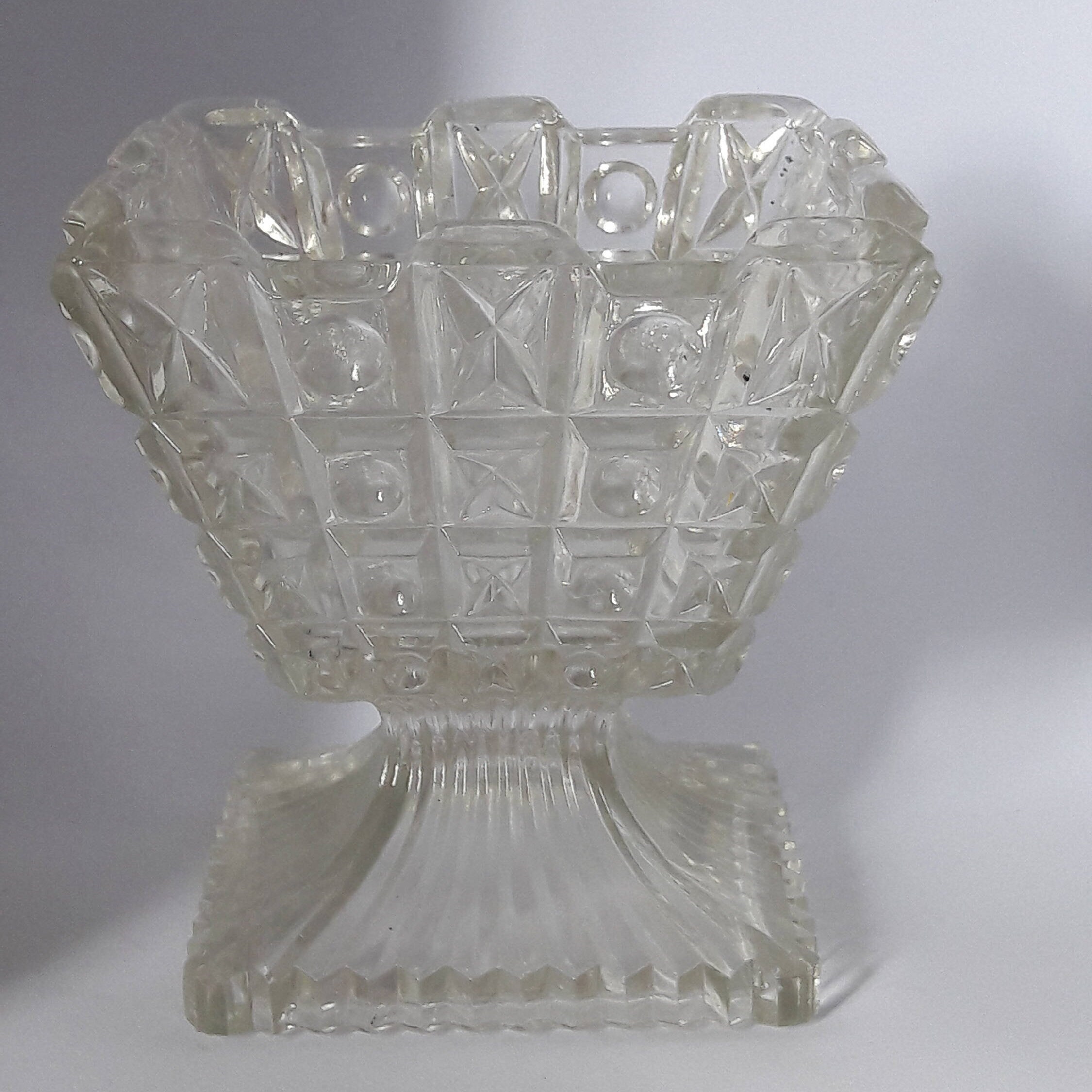 French Vintage - Vase Fabriquée en France Dans Les Années 1930, Verre Transparent