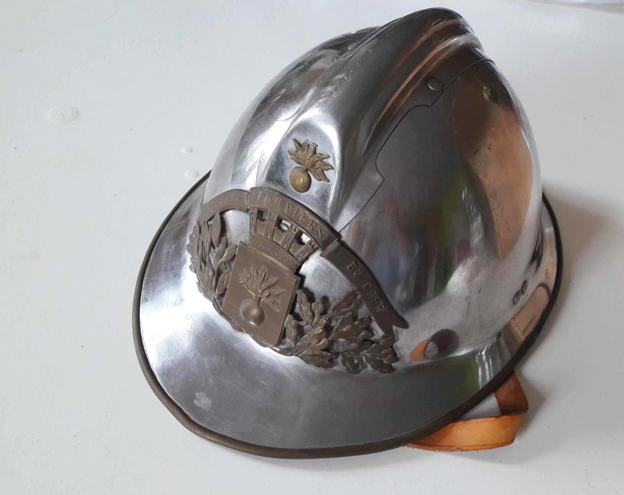Antique French Firefighter Helmet 1920 Cher 18 France Etsy