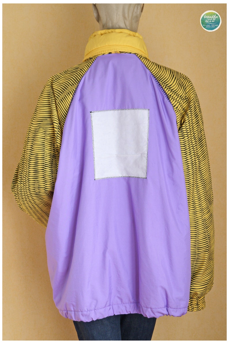 theENDsale Skila Windbreaker Insulated Ski Jacket 90s Oversized Unisex Streetwear Yellow Purple Jacket Fall Vintage Outerwear Extra Large